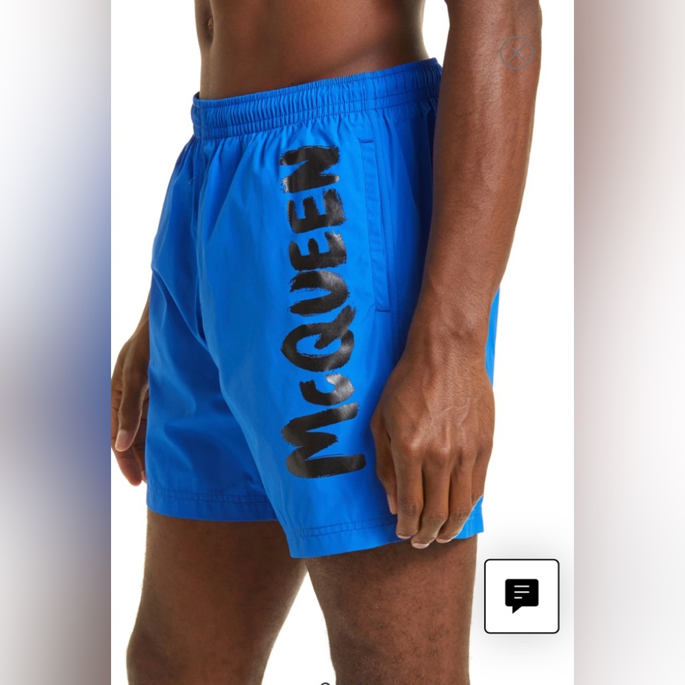 NWT Auth. Alexander MCQUEEN Graffiti Logo Swim Trunks Sz L ITALY - Picture 2 of 15